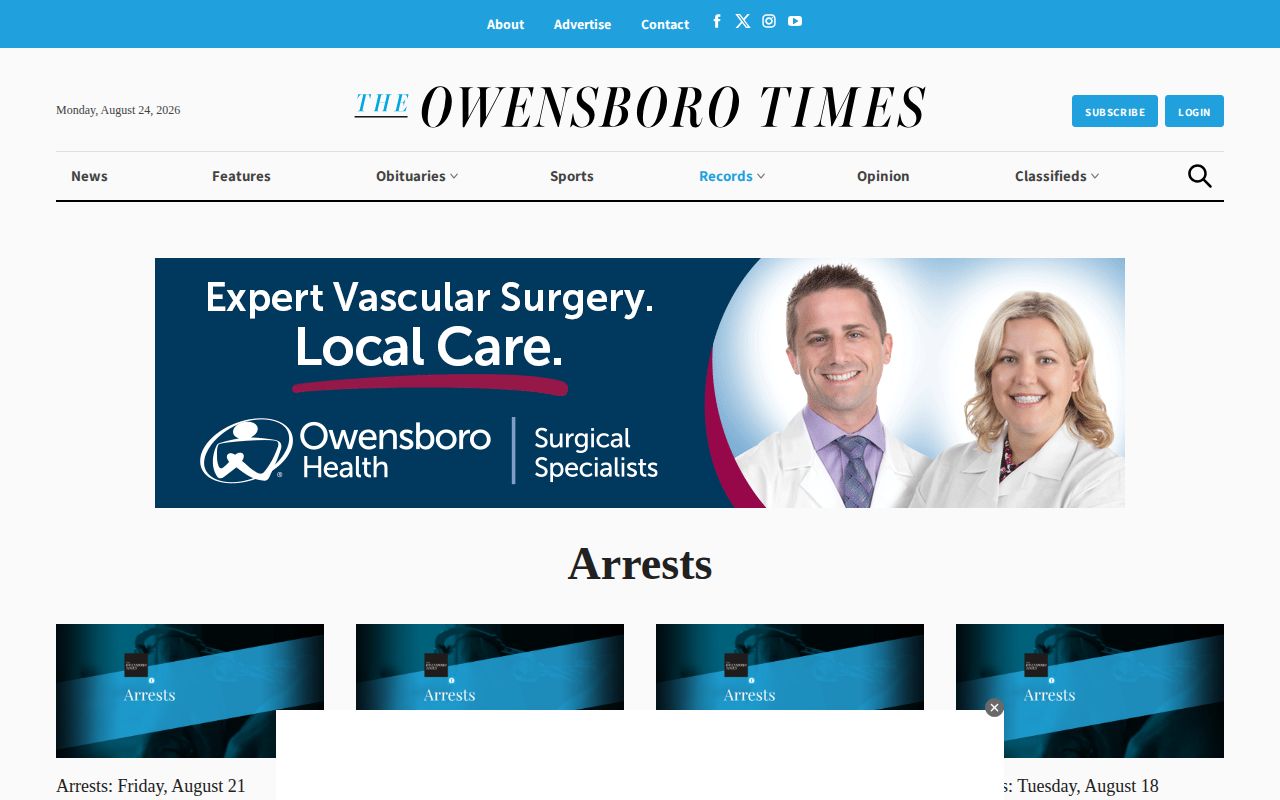 Owensboro Times dated arrest records category